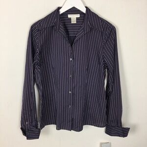 Doncaster Silk Blend Button Down Shirt Size 14